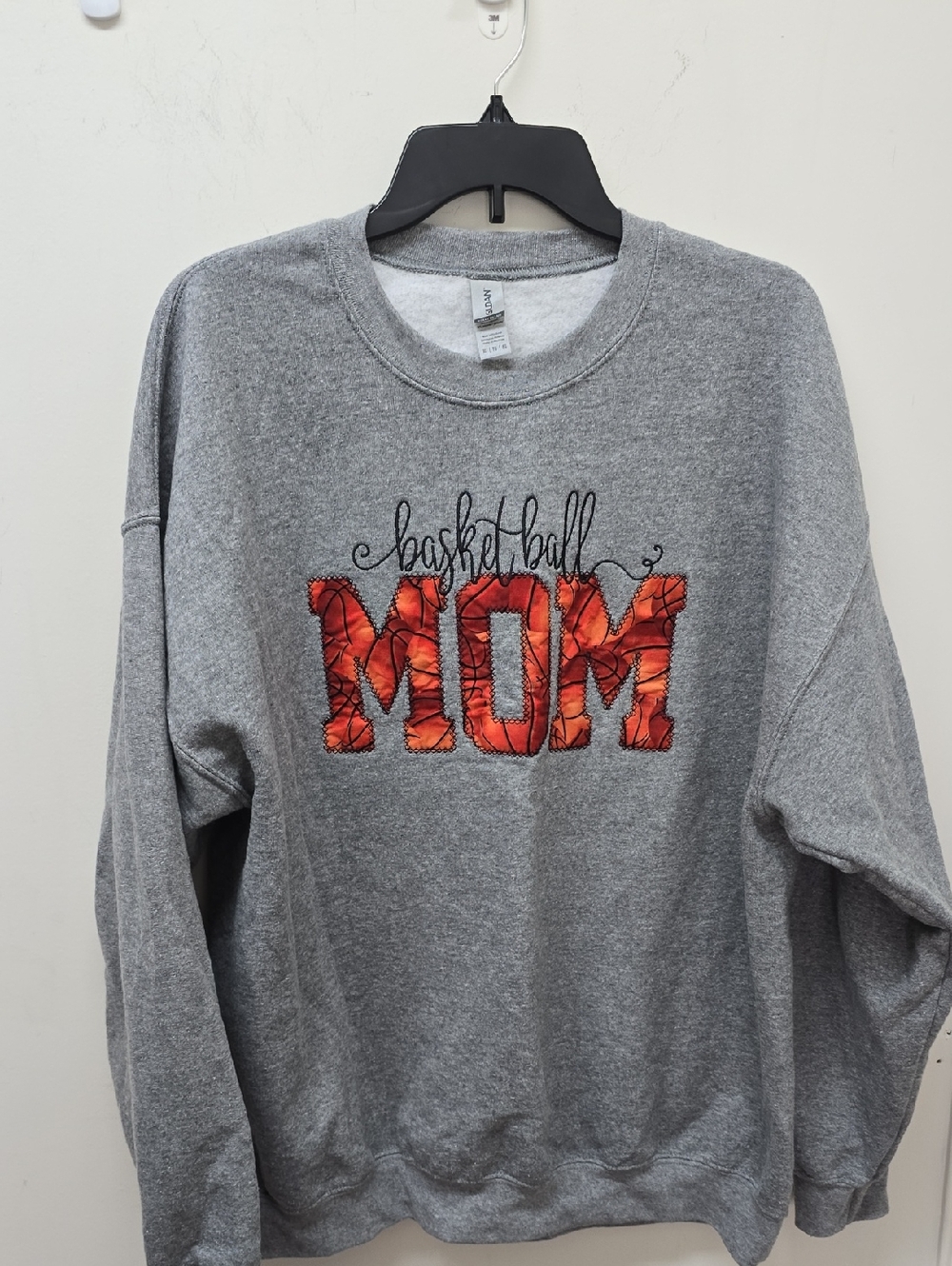 Basketball Mom Grey Sweatshirt with Orange Graphic - Size XL